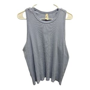 Pact Ribbed Organic Cotton Tank Top Women’s Light Blue Size Large Bin P